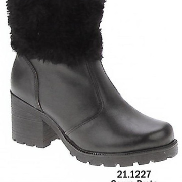 Coturno Couro Preto 21.1227 Salto 7cm