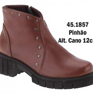 Coturno Couro Pinhão 45.1846 Cano 12cm